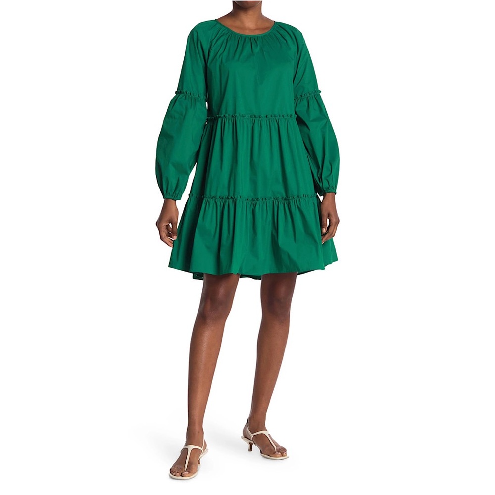 Green flowy tiered dress by One One Six